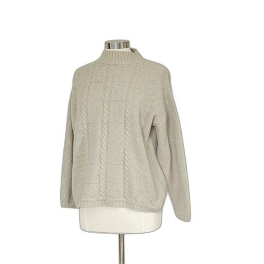 Vintage 80s Cape Cod Sportswear Beige Textured Sweater